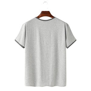 Camiseta básica de manga corta con cuello redondo de algodón 100% para hombre, tela de punto con hombros caídos - Product Image 2