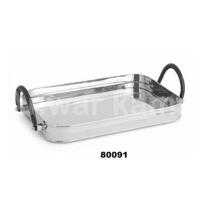 Bandeja de forma Rectangular de Metal plateado, bandeja para servir café, té y desayuno con asa para el hogar, cocina, Hotel y restaurante - Product Image 1