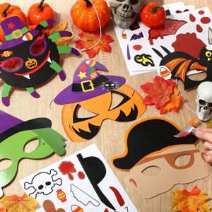 Máscara <span class=keywords><strong>de</strong></span> <span class=keywords><strong>Halloween</strong></span>, Kit artesanal, máscara <span class=keywords><strong>de</strong></span> papel <span class=keywords><strong>de</strong></span> <span class=keywords><strong>Halloween</strong></span> DIY <span class=keywords><strong>para</strong></span> fiesta, suministros <span class=keywords><strong>de</strong></span> actividades <span class=keywords><strong>para</strong></span> niños, calabaza, bruja, murciélago, Araña, Pirata, <span class=keywords><strong>Halloween</strong></span> - Product Image 2