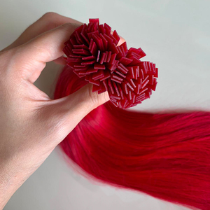 Hot dell Double dessiné couleur rouge pointe plate extension de cheveux cheveux humains non transformés 100% cheveux vietnamiens bruts prix de gros - Product Image 1