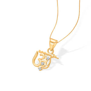 Colgante Religioso Unisex de Oro Amarillo Om Basuri - Amuleto Fino - Product Image 4