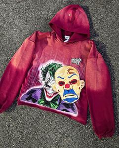 Sweat à capuche court imprimé personnalisé Vintage pour hommes polaire surdimensionné Boxy Sunfade pull impression numérique tissu Denim fabricant direct - Product Image 1