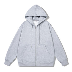 Sweat à capuche personnalisé pour hommes Plus Size Boxy Fit Drop Shoulder Zipper Hoodies pour hommes Oversized Full Zipper Up Hoodies 100% coton - Product Image 3