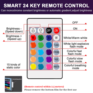 Điều khiển từ xa RGBW dẫn bóng đèn C37 E14 cơ sở dẫn bóng đèn thông minh AC100-240V 6W 600LM 24 phím mờ màu đèn thích hợp cho bên quán bar - Product Image 5