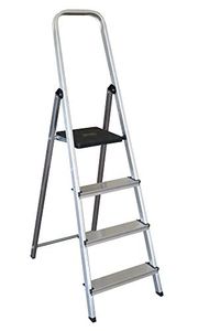 Échelle double moderne à extension, à deux étages, réglable en hauteur, multi-usages, pour intérieur et usage commercial - Product Image 2