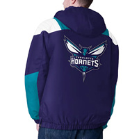Veste coupe-vent à demi-zip pour équipes de basketball personnalisées, poche kangourou sur le devant, dos tombant, logo brodé, uni teint