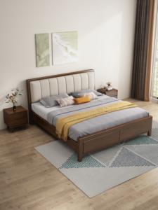 Nordic Style Solid Wood <b>Platform</b> <b>Bed</b> <b>Frame</b>, Minimalist Bedroom Furniture Easy Assembly - Product Image 2