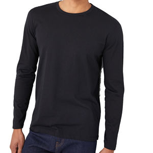 Mode simple hommes femmes chemises à manches longues Stock logo personnalisé surdimensionné blanc à manches raglan polyester à manches longues t-shirt pour hommes - Product Image 6