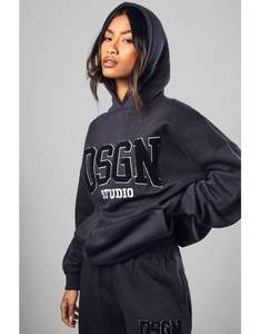 Dernier design personnalisé de vêtements pour femmes, survêtement personnalisé, survêtement oversize pour femmes, ensemble pantalon cargo à jambes larges et sweat-shirt à capuche en 2 pièces - Product Image 3