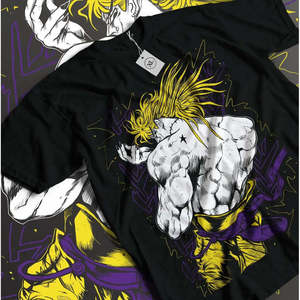 Camiseta JoJo Bizarre 100% Algodón Jersey 240gsm de Secado Rápido y Corte Holgado con Logotipo de Jotaro Kujo, Método de Impresión DTG - Product Image 1