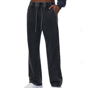 Pantalon de survêtement pour hommes, délavé à l'acide, vêtements de sport, tissu en coton, collection hiver, pantalon de survêtement décontracté et confortable pour hommes - Product Image 1