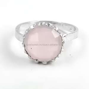 Round Shape Rose Chalcedony Gemstone925 Sterling Silver Designer <b>Ring</b> Silver Plated <b>Fashionable</b> <b>Ring</b> Wholesale Jewelry <b>For</b> <b>Women</b> - Product Image 3