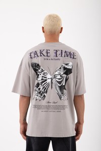 Camiseta Casual de Gran Tamaño para Hombre, 100% Algodón, Tejido de Punto, Hombros Caídos, Estampado de Serigrafía, Ropa Urbana de Primera Calidad, Venta al por Mayor - Product Image 3