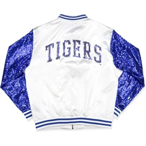 TSU PARA LA Universidad Estatal de Tennessee, chaqueta universitaria con purpurina personalizada para mujer, doble botonadura con lienzo de decoración bordada - Product Image 5