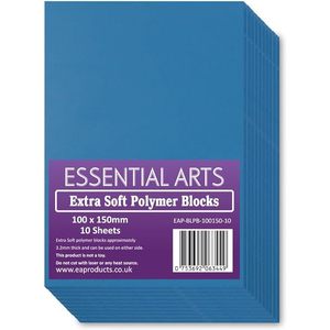 Extra Soft Blue Polymer <b>Blocks</b> 100 X 150mm Pack of 10 3.2mm Super Soft for Easy Craft Sculpting - Product Image 1
