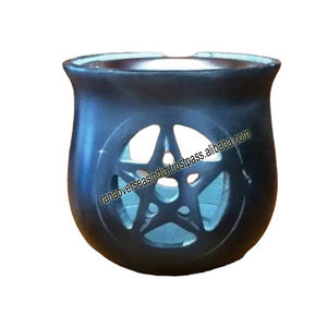 2023 promoción lujo pequeño Mubkhar Pentáculo esteatita carbón quemador de incienso en tono gris y negro - Product Image 1