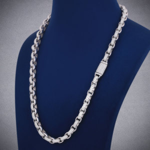 สร้อยคอประดับเพชรสำหรับผู้ชายสร้อยคอเงินแท้925แข็งแรงทำด้วยมือสำหรับงานปาร์ตี้ - Product Image 6