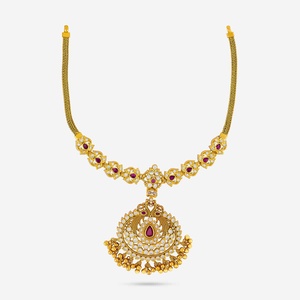 Floral Pearl Moissanite or Diamond Gold-Plated <b>Necklace</b> for Wedding or Gift Trendy Chains or Beads Rose Gold Gold-Plated - Product Image 1
