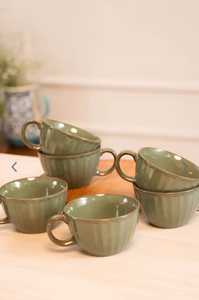 Tasses à café modernes en porcelaine imprimées abstraites Logo personnalisé Option étanche Passe au lave-vaisselle pour les marchandises de marque utilisées au détail - Product Image 5