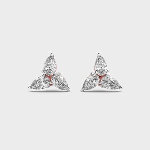 Luxury Pear Cut Diamond Stud <b>Earrings</b> 18K White Gold Triangle Cluster Bridal <b>Earrings</b> for Women <b>Fine</b> Jewelry - Product Image 2