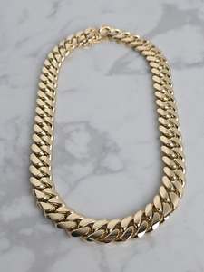 Colliers chaîne cubaine hip-hop pour hommes, plaqué or véritable sur mesure, tailles 12MM 14MM 16MM 18MM 20MM, certifié IGI - Product Image 3