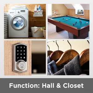 <b>Door</b> Knob Satin Brass Square <b>Handle</b> for Closet & Hallway <b>Doors</b> Non <b>Locking</b> with Protection for Cleanliness and Durability - Product Image 3