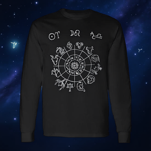 T-shirt promotionnel à manches longues Astrologie : Soleil Bélier, Lune Lion, Ascension Balance - Product Image 3