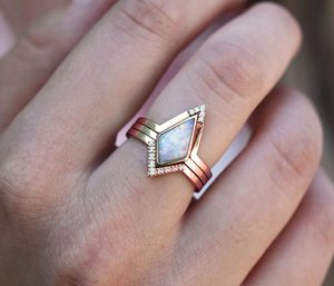 Customize Women Engagement Wedding Anniversary Gifts Wholesale Sterling 925 Blue Stone <b>Opal</b> Silver <b>Ring</b> - Product Image 2