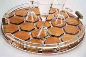 Bandeja de Servicio de Resina y Madera Ecológica de Alta Demanda, Duradera, Segura y de Estilo Moderno para Bodas Reales, Desayunos, Comida y Decoración - Product Image 5