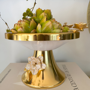 Haute Qualité Durable En Laiton Gâteau Stands Rond Marbre Forme Célébrations Centres De Table Élégant En Gros pour La Restauration - Product Image 5