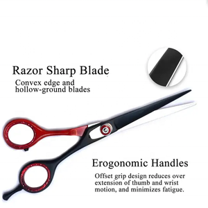 Tijeras de peluquero de acero inoxidable Extra afiladas de primera calidad con estuche de cuero Muestra gratis Opción al por mayor para herramienta de belleza - Product Image 3