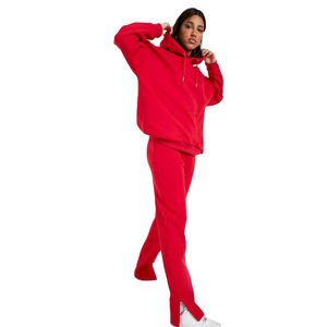 Conjunto Deportivo de Felpa con Capucha para Mujer, Unisex, Ecológico, Informal, Transpirable, para Invierno, Estampado Sólido, Talla Grande, Servicio OEM, Pantalones Deportivos para Adultos - Product Image 1