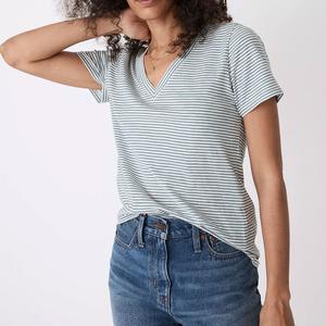 Camisetas informales con cuello en V profundo para mujer, ropa transpirable de verano con estampado personalizado de talla grande de alta calidad - Product Image 6
