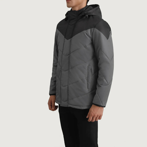 Custom OEM Canvas Puffer <b>Jacket</b> for <b>Men</b> with Customized Logo Windproof Hooded Casual Winter <b>Jacket</b> in Multi Colors - Product Image 2