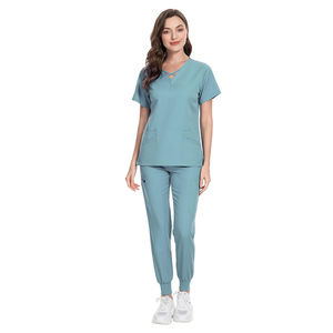 Élégant Soins Infirmiers Scrubs Ensembles Hôpital Médecin Gommage Médical Survêtement Ensemble Coton Unisexe Logo Personnalisé En Gros Uniformes - Product Image 3