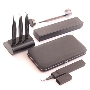 3 4 and 6 Pieces Magnetic Case for Eyelash Extension Tweezers Stainless Steel <b>Individual</b> <b>Lash</b> Tweezers With Storage Case - Product Image 4