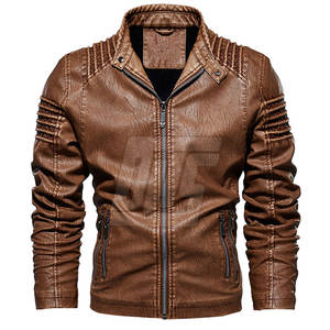 Veste en cuir pour hommes de style vintage avec texture et fermeture à glissière pour le nouveau design de la veste d'hiver pour hommes - Product Image 1