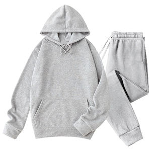 Survêtements pour hommes en gros pour adultes couleur grise Jogging vêtements d'entraînement survêtements surdimensionnés survêtement d'hiver chaud - Product Image 1