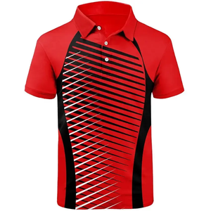 Sublimación algodón Polo camisa hombres cuarto botón manga corta punto Turn Down Collar Golf tenis negocios Casual verano Top - Product Image 5