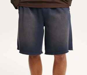 Pantalones Cortos Largos lavados sunfade de lana de algodón 100% cómodos hechos a medida para hombre, ropa informal de verano, pantalones cortos lisos de moda para hombre - Product Image 3