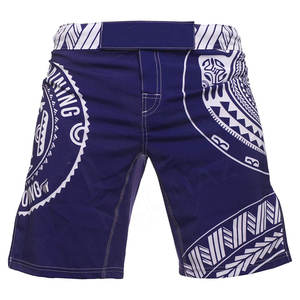 Pantalones cortos MMA elásticos en 4 direcciones con estampado personalizado al por mayor en poliéster con banda elástica en la cintura pantalones cortos de lucha con abertura curva para gimnasio - Product Image 6