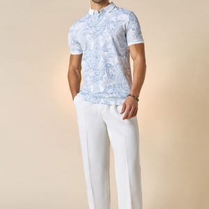 Summer New Men's Casual Polo Shirt Fashion Sports Short-Sleeve panel Polo T-Shirt Top Custom printed Men's polo Shirt - Product Image 2