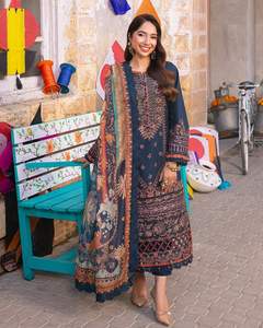 ชุดเดรสใส่เล่นปากีสถานสำหรับผู้หญิงอินเดียเดรสสนามหญ้า2024 Salwar Kameez มาใหม่ล่าสุด2001 - Product Image 3