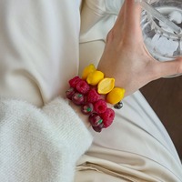 Bracelet créatif en perles de fruits 3D simulés, bracelets faits à la main pour filles, bijoux de mode pour femmes, idéal pour un cadeau