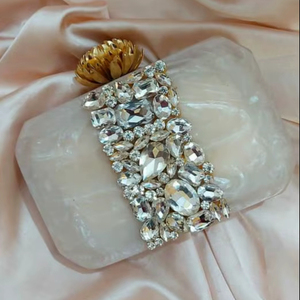 Fancy Trending Resin Clutch Bag <b>Frames</b> Acrylic Imitation Pearl Gold Plated Vintage Butterfly Solid Charm Bag Women's Wedding - Product Image 1