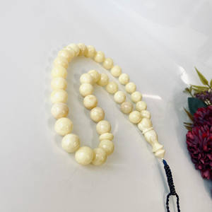 ลูกประคำอำพันบอลติกสีขาวธรรมชาติ, ลูกประคำอิสลาม, 33 เม็ด ขนาด 12 มม. - Product Image 3