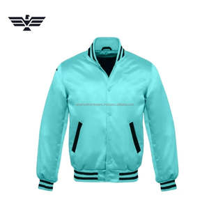 Chaqueta Bomber Clásica de Satén para Hombre, Estilo Universitario, con Frente Alto, Corte Holgado Informal, Ropa Exterior de Béisbol - Product Image 3
