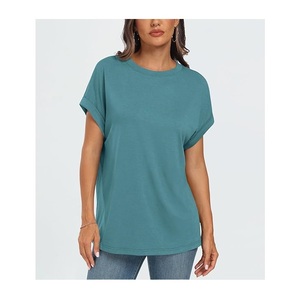 Nueva colección Servicio OEM Sólido Mujer 100% Algodón Manga corta Respetuoso del medio ambiente Transpirable Camiseta de secado rápido Bangladesh - Product Image 2