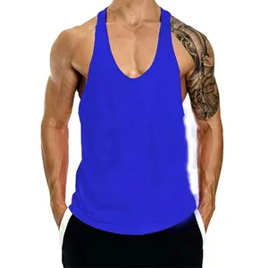 Camisa masculina lisa elástica, boa qualidade, casual, singlet, atacado, com logotipo personalizado