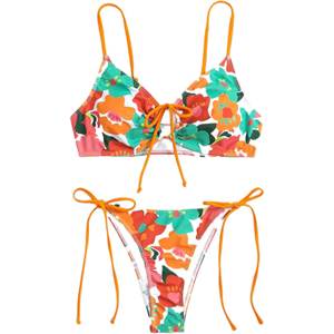 Tankinis de luxe à imprimé floral en deux pièces Maillots de bain personnalisés OEM de haute qualité pour les femmes Bikinis string respirant - Product Image 4